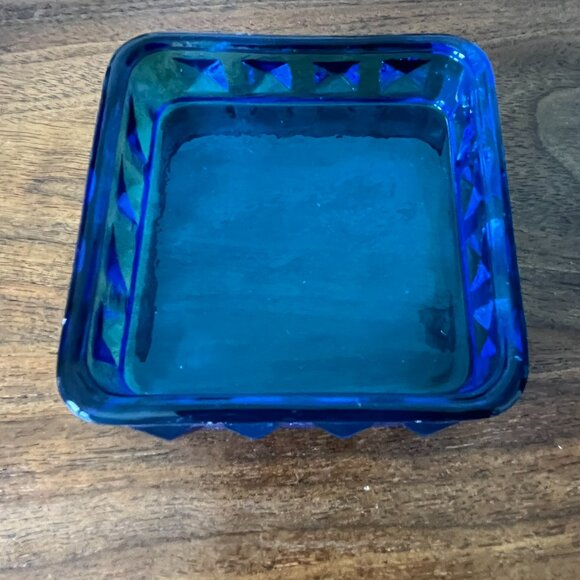 Pier 1 Blue Bubble Glass Tall Kitchen Canister Storage Container Hobnail Retro - Picture 8 of 9